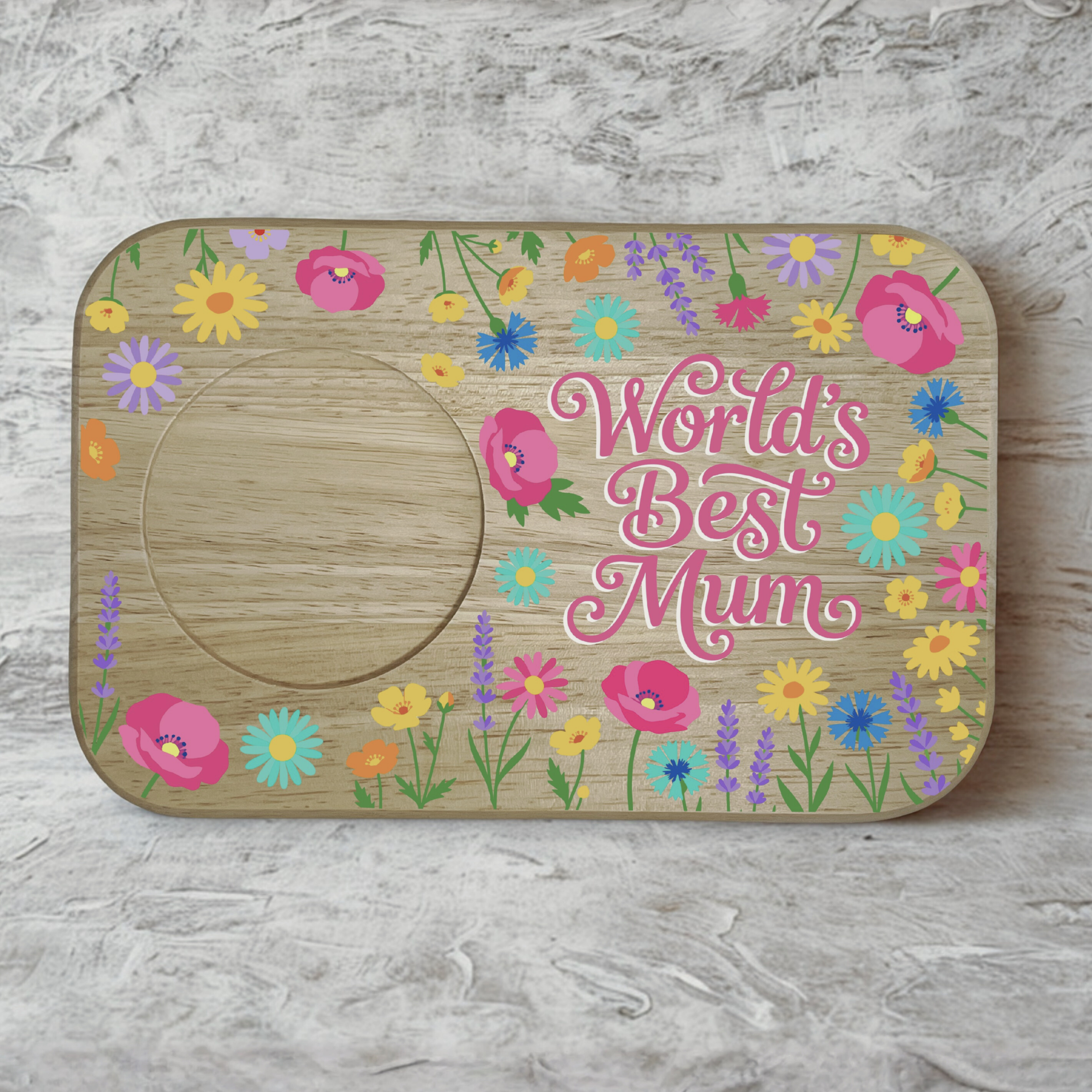 World's Best Mum - Wooden Tea & Biscuit Tray