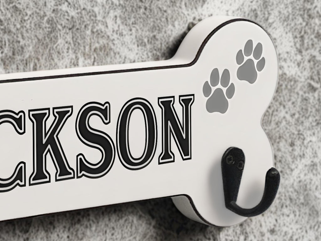 Personalised Dog Name | Bone Shaped Lead Hanger (2 designs to choose from)