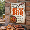 Dad’s Backyard BBQ | Rustic Effect Metal Sign