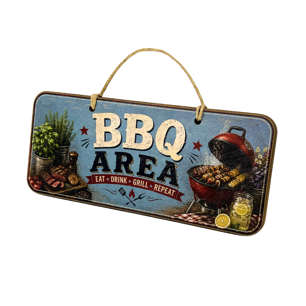 BBQ Area - Wooden Outdoor Sign