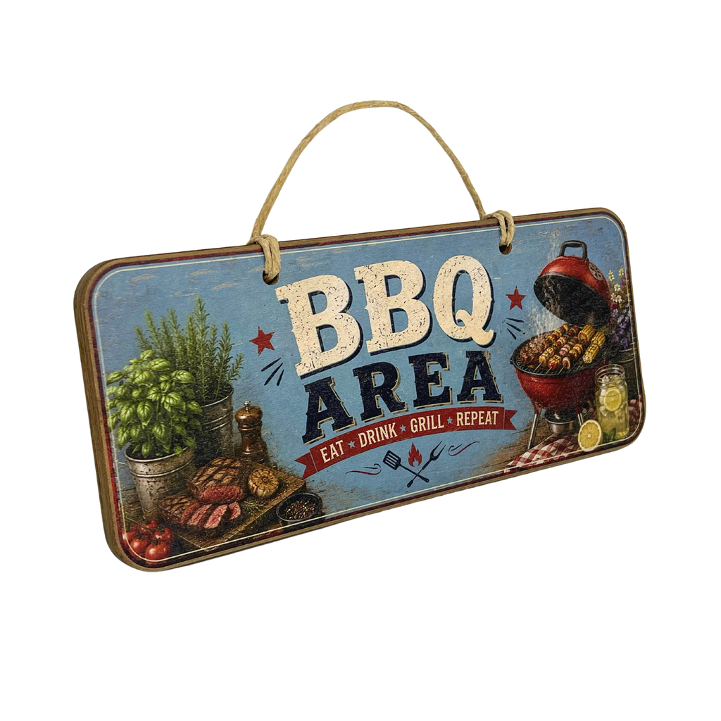 BBQ Area - Wooden Outdoor Sign
