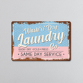 Wash 'n' Dry Laundry Co | Rustic Effect Metal Sign