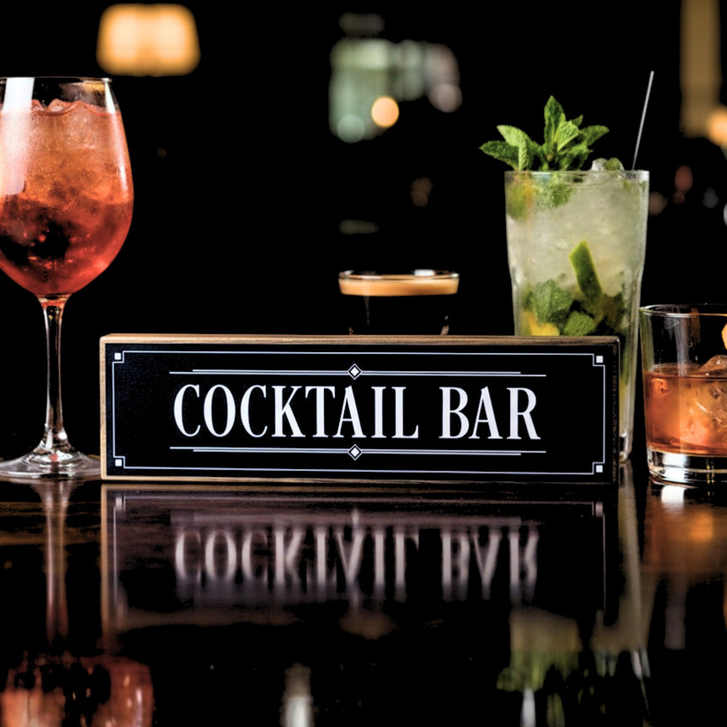 Cocktail Bar | Rustic Block Shelf Sitter