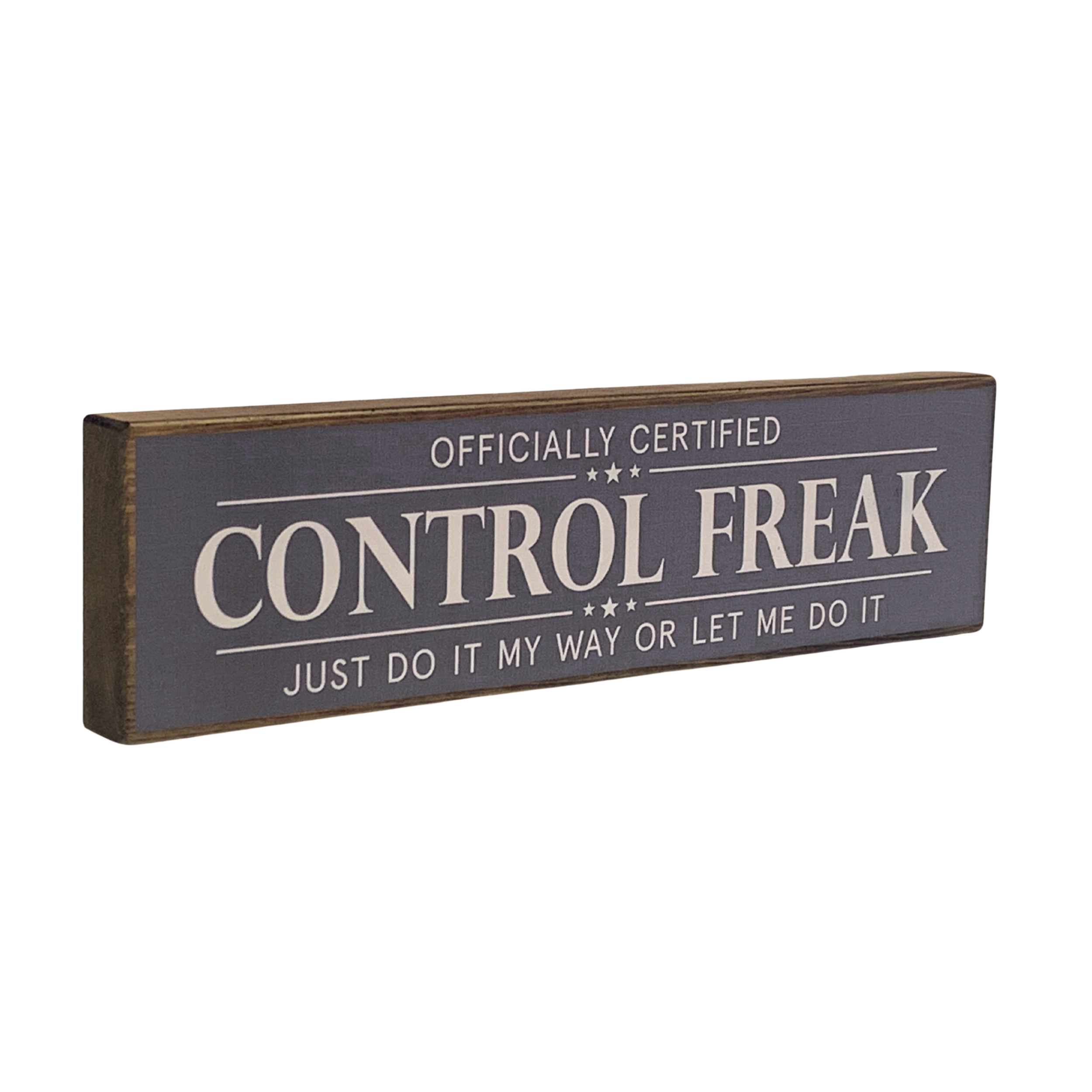 Control Freak | Rustic Block Shelf Sitter