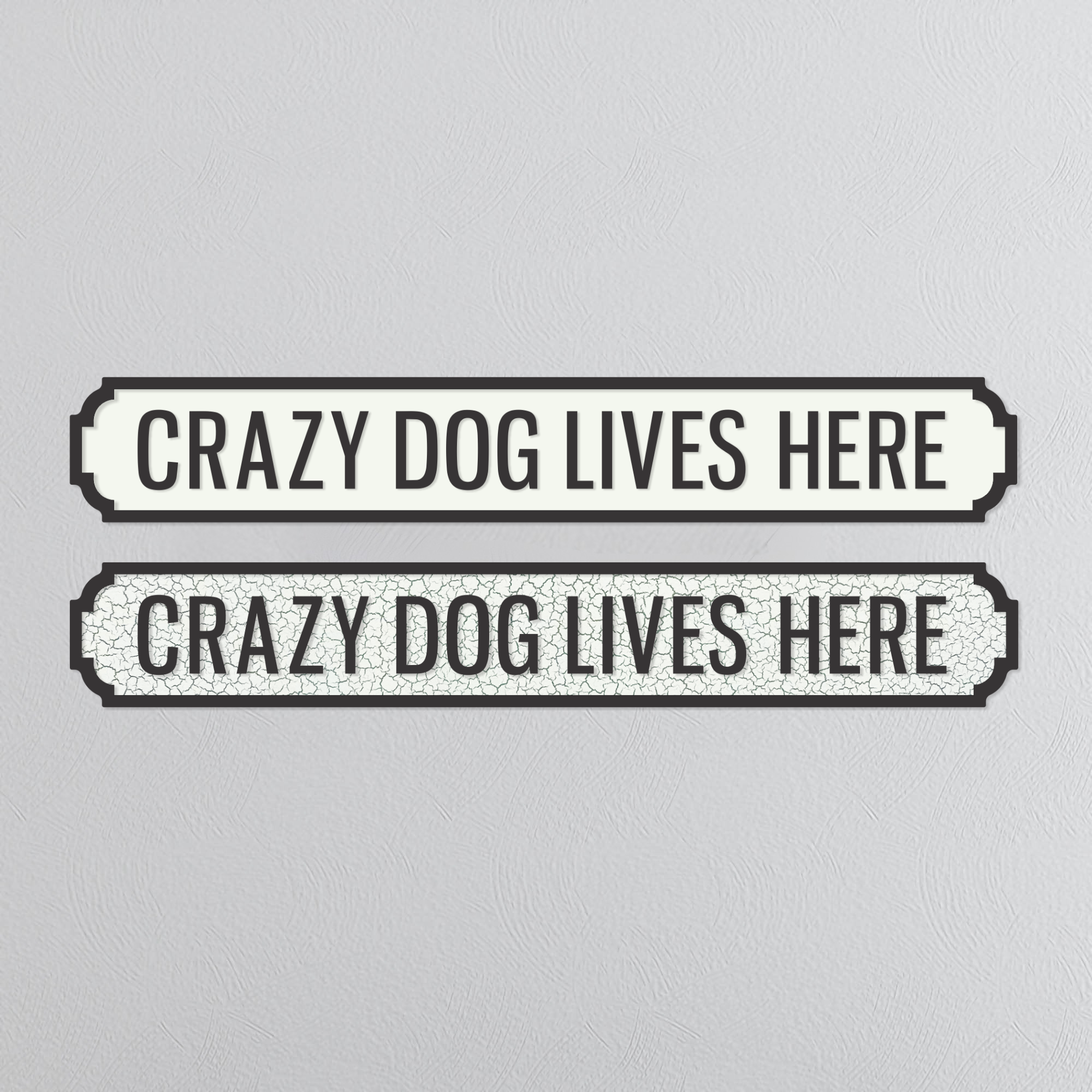 Crazy Dog Lives Here - Vintage Street Sign