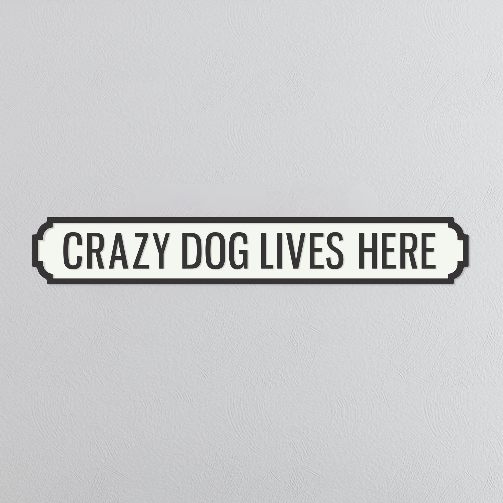 Crazy Dog Lives Here - Vintage Street Sign