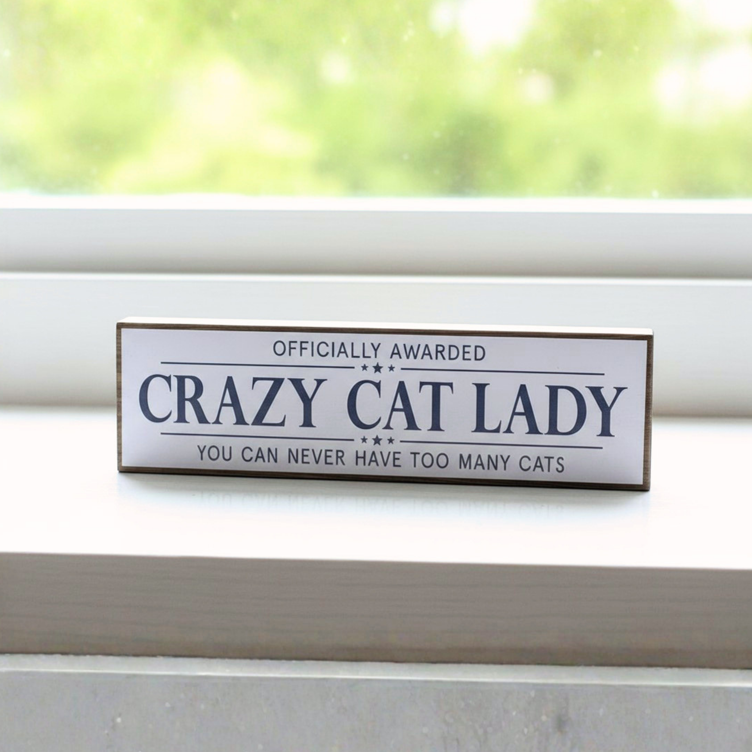 Crazy Cat Lady | Rustic Block Shelf Sitter