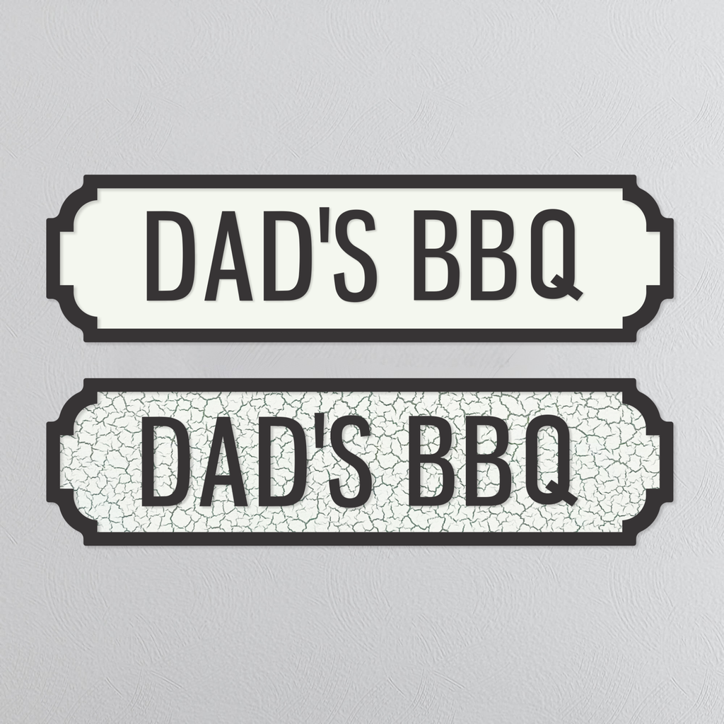 Dad's BBQ - Vintage Street Sign