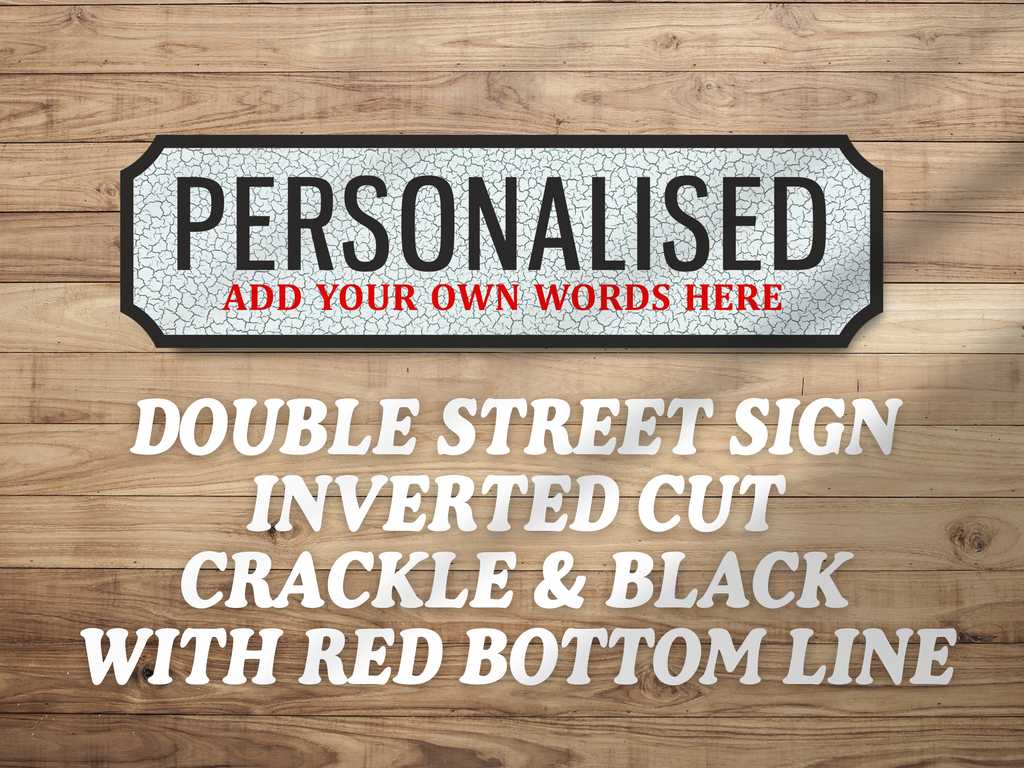 Personalised Double Line Vintage-Style Street Sign