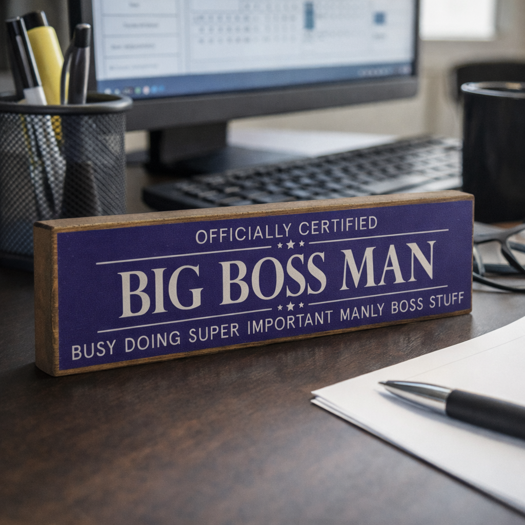 Big Boss Man | Rustic Block Shelf Sitter