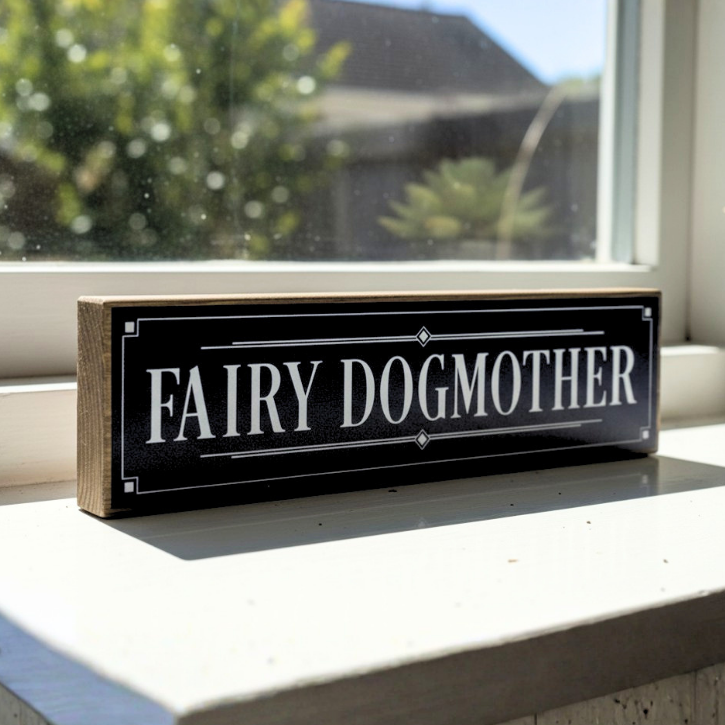 Fairy Dog Mother | Rustic Block Shelf Sitter