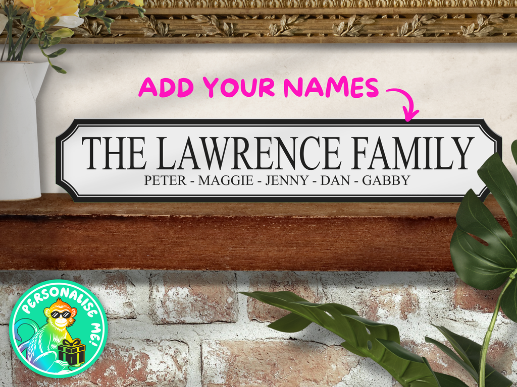 Personalised Family Name | Wooden Sign (3 Colour Options)