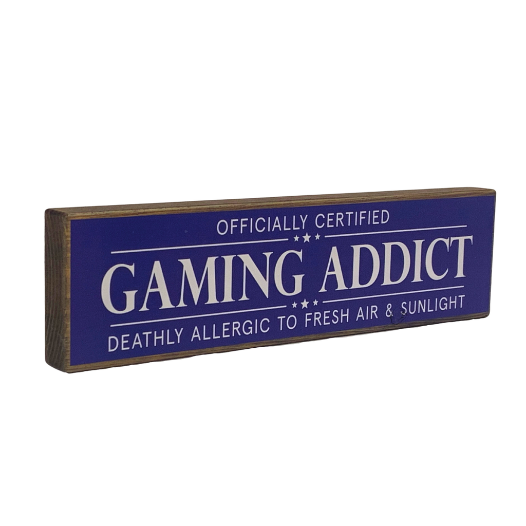 Gaming Addict | Rustic Block Shelf Sitter