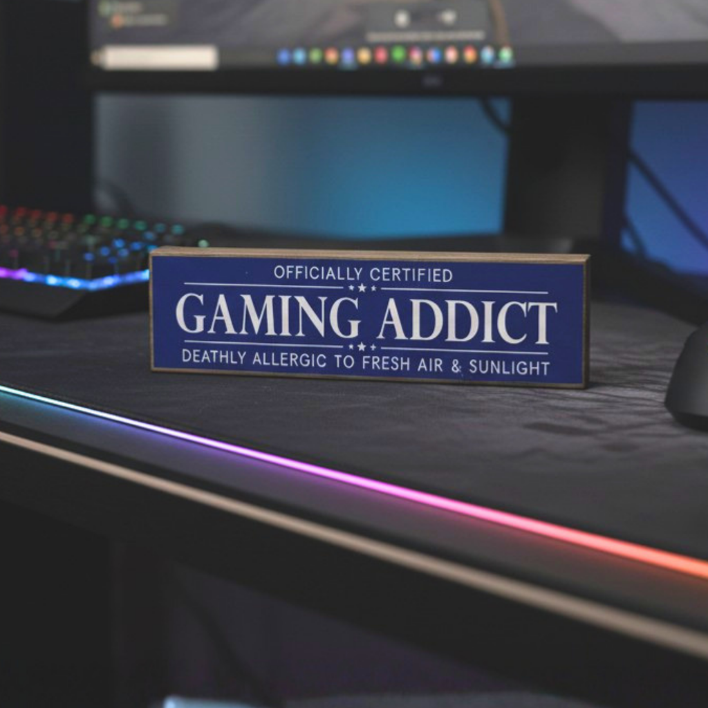 Gaming Addict | Rustic Block Shelf Sitter