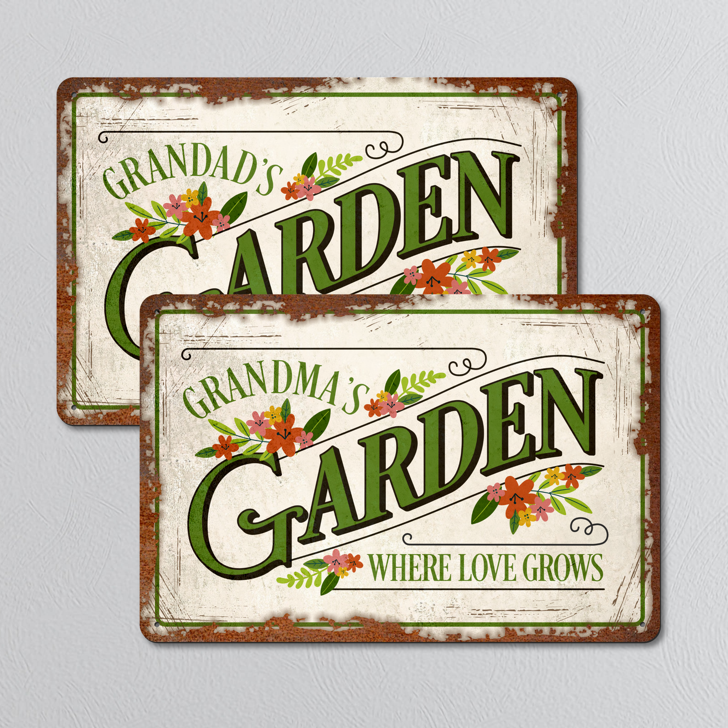 Grandma’s or Grandad’s Garden | Rustic Effect Metal Sign
