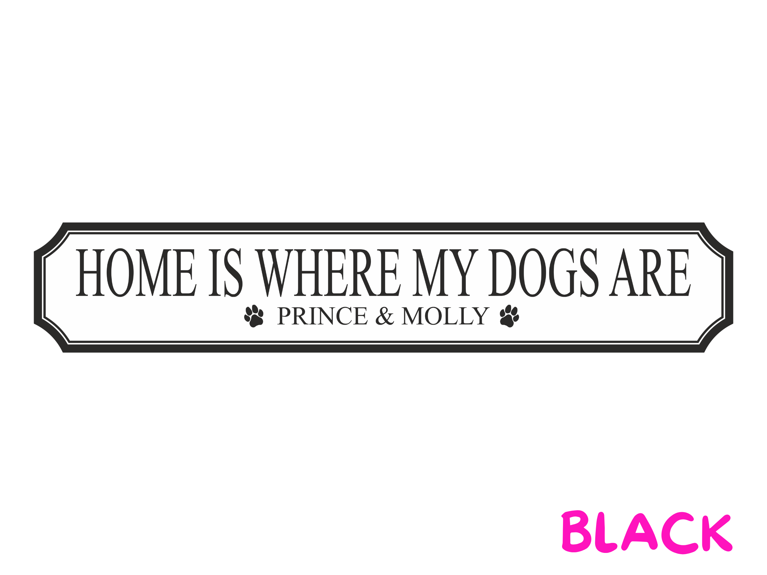 Personalised Dog Name | Wooden Sign (3 Colour Options)