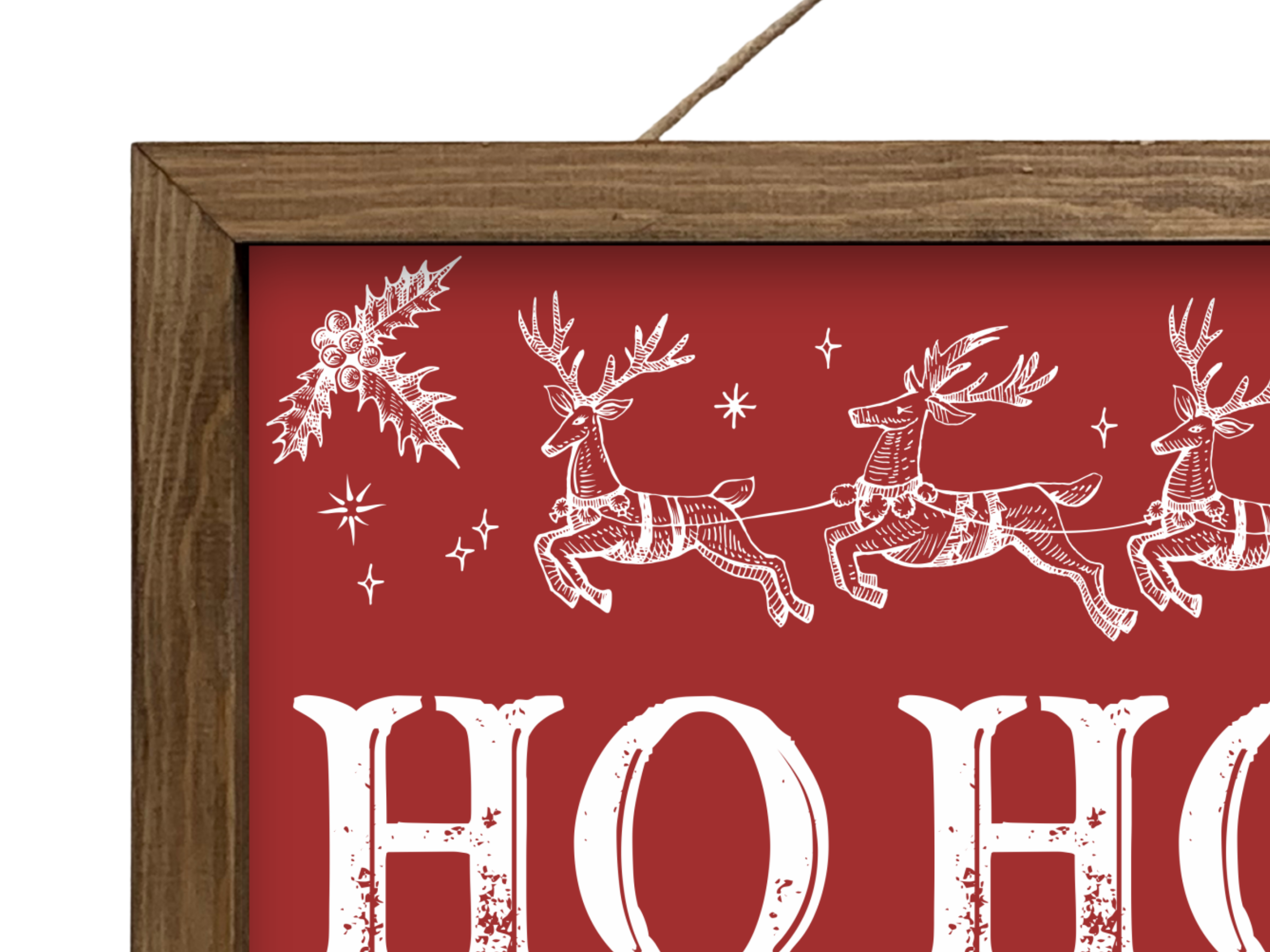 Ho Ho Ho | Rustic Framed Christmas Sign