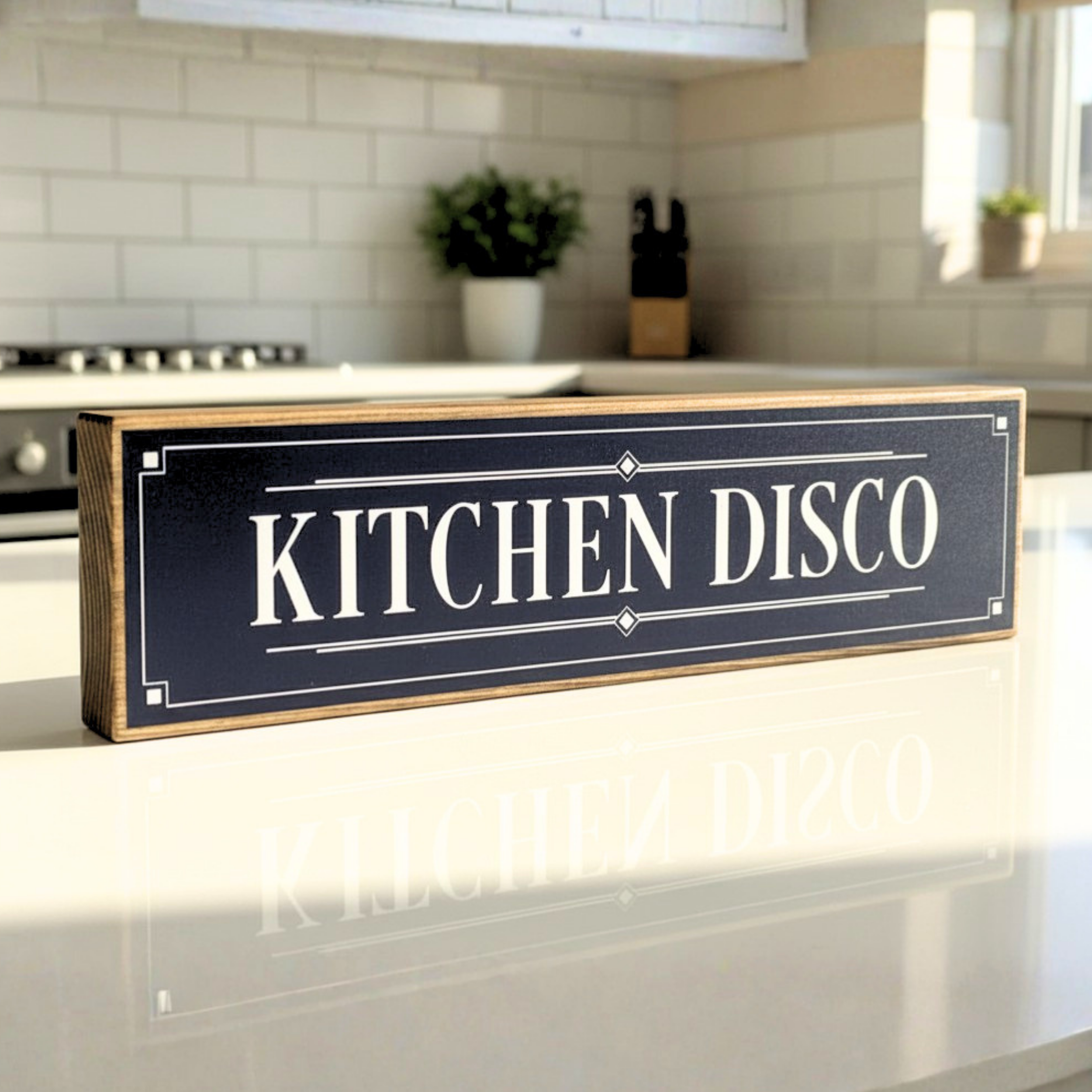 Kitchen Disco | Rustic Block Shelf Sitter