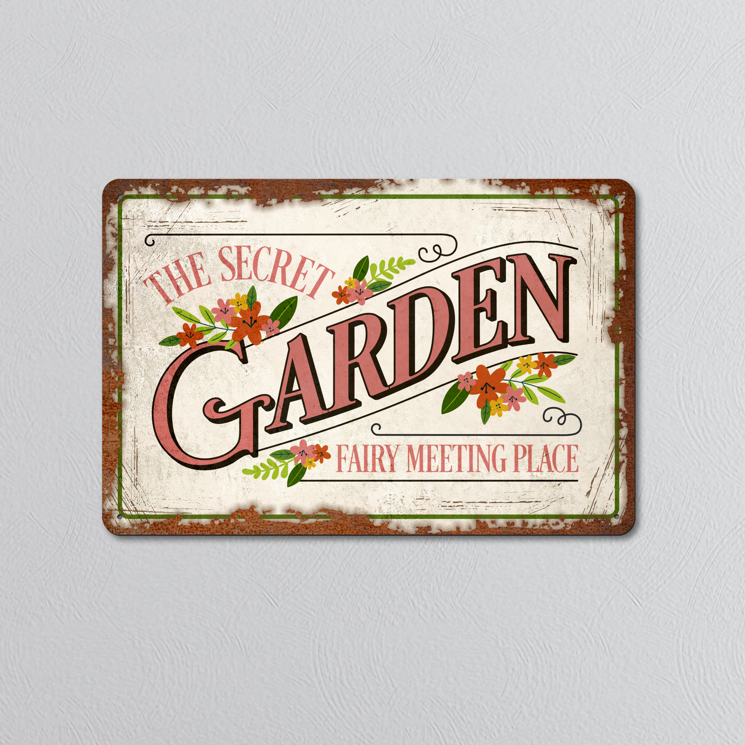 Secret Garden 'Fairy Meeting Place' | Rustic Effect Metal Sign