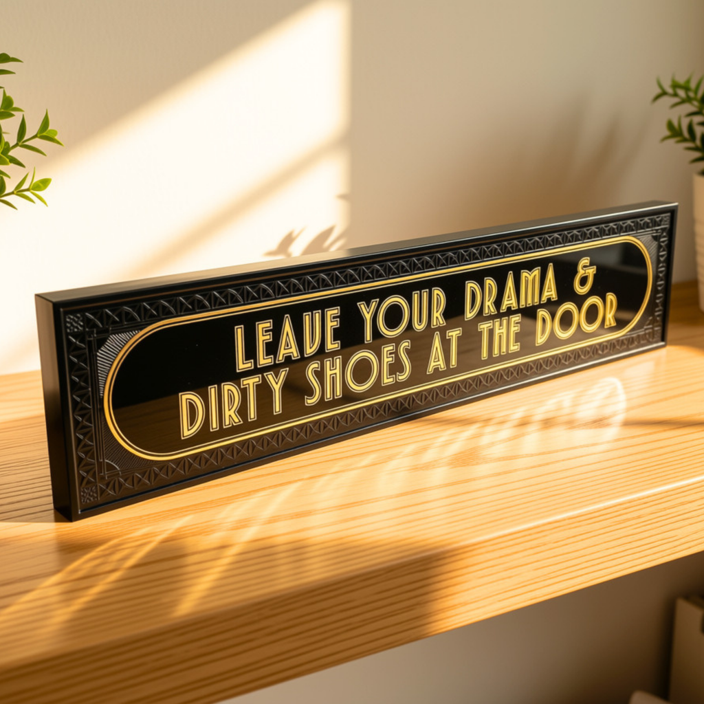 Leave Your Drama & Dirty Shoes At The Door - Signature Foil Frame