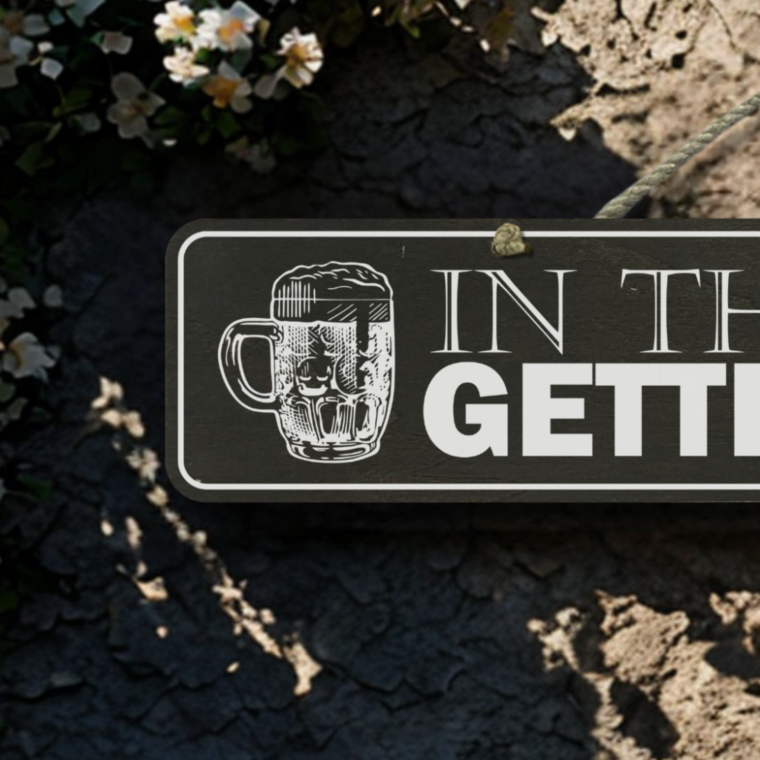 Garden Getting Drunk - Wooden Outdoor Sign