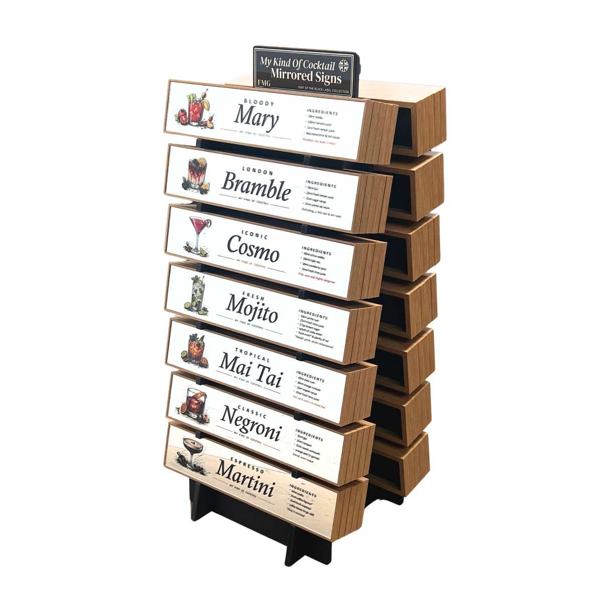 Signature Mirror Signs - Retail Display Stand