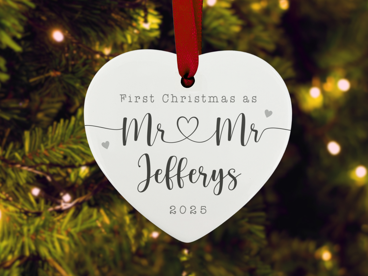 Personalised Newly Weds' First Christmas - Christmas Tree Ornament