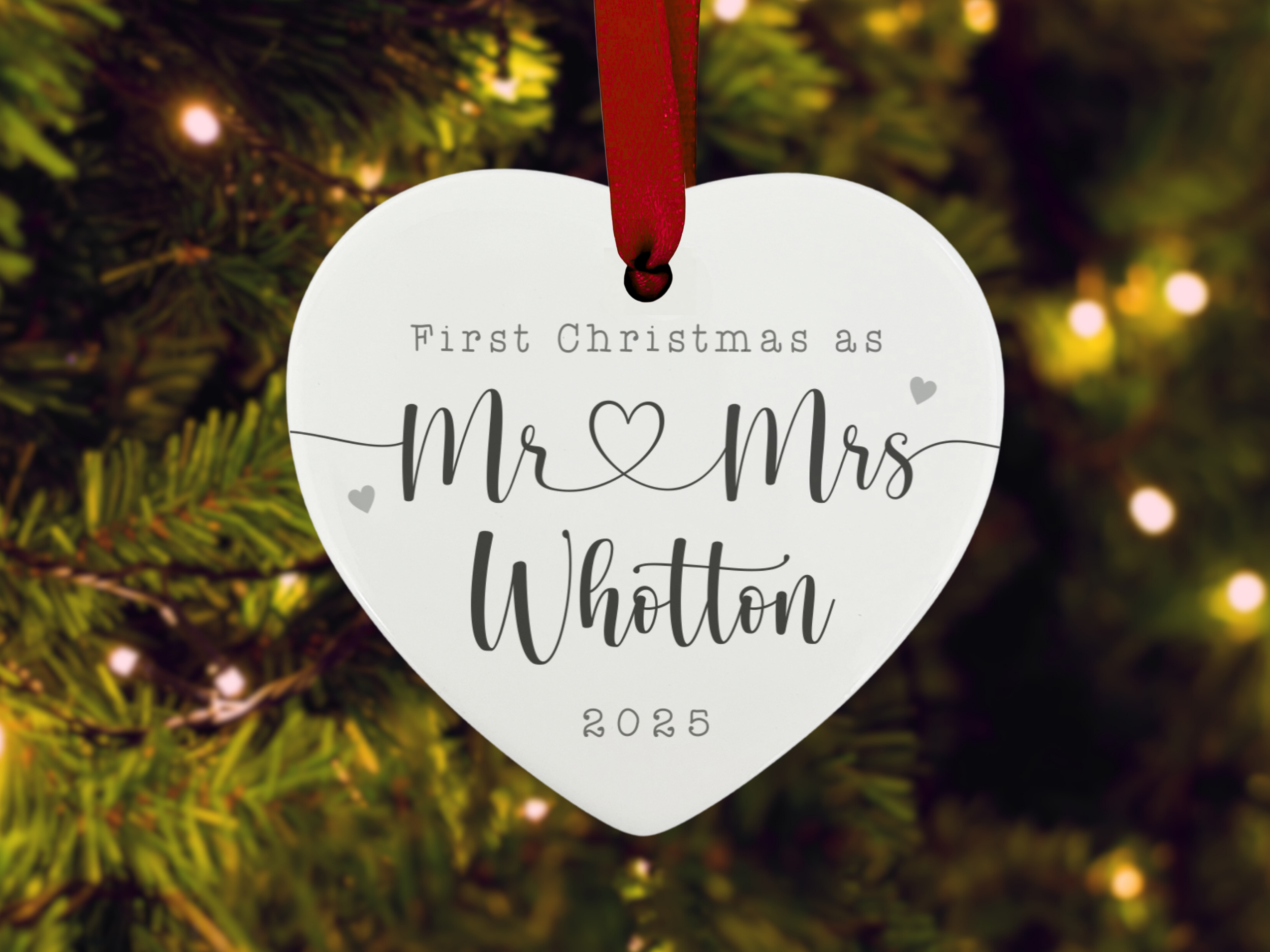 Personalised Newly Weds' First Christmas - Christmas Tree Ornament
