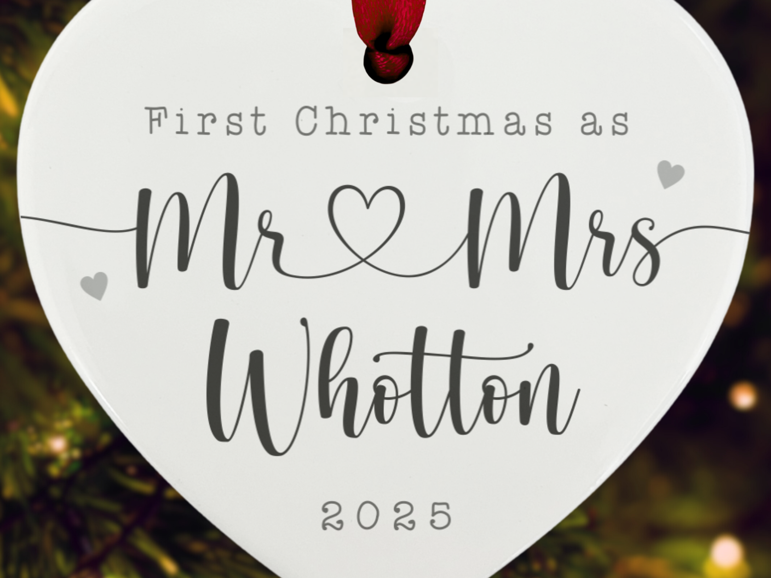 Personalised Newly Weds' First Christmas - Christmas Tree Ornament