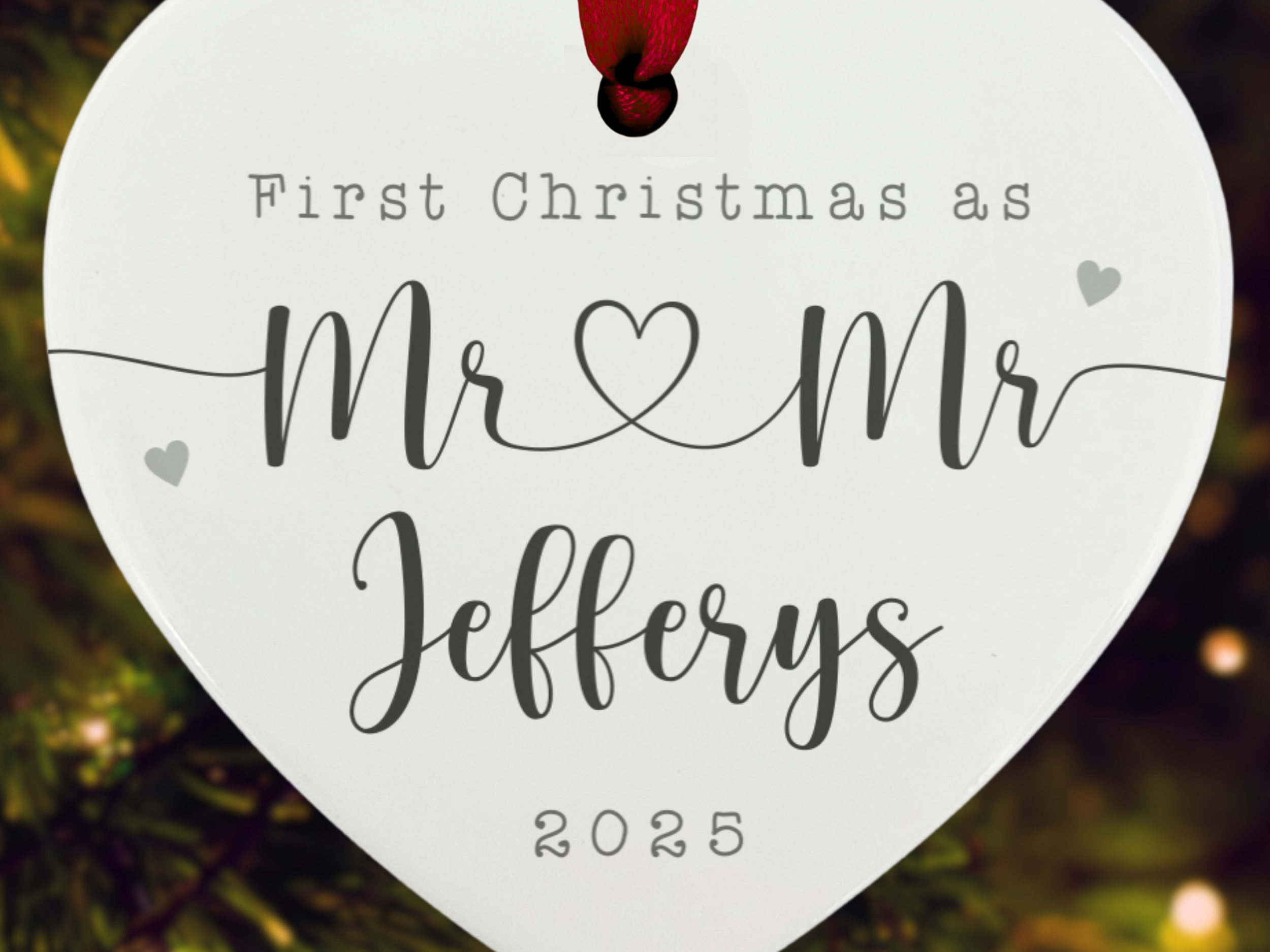 Personalised Newly Weds' First Christmas - Christmas Tree Ornament