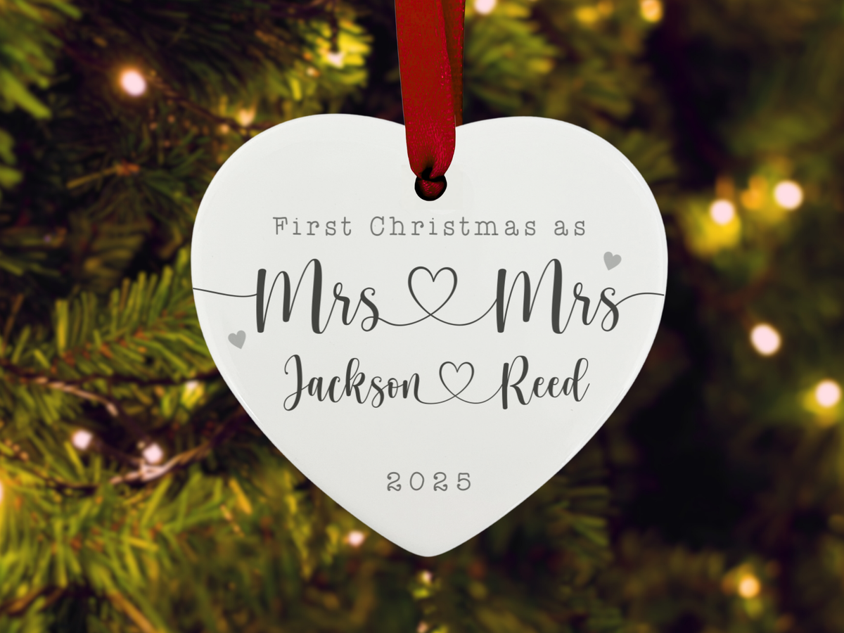 Personalised Newly Weds' First Christmas - Christmas Tree Ornament