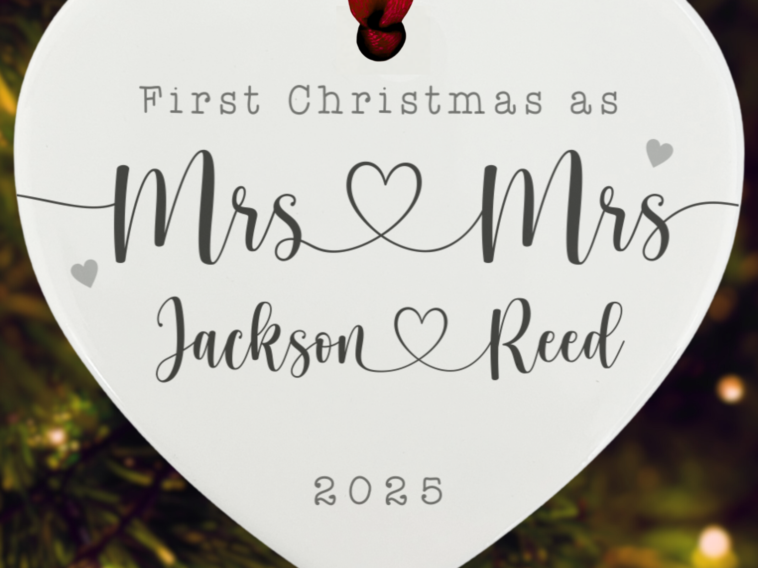 Personalised Newly Weds' First Christmas - Christmas Tree Ornament