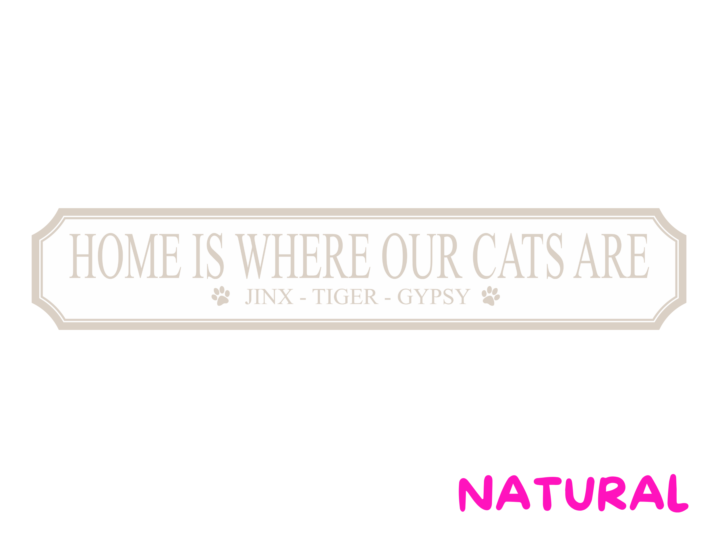 Personalised Cat Name | Wooden Sign (3 Colour Options)