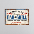 Personalised Bar & Grill | Rustic Effect Metal Sign