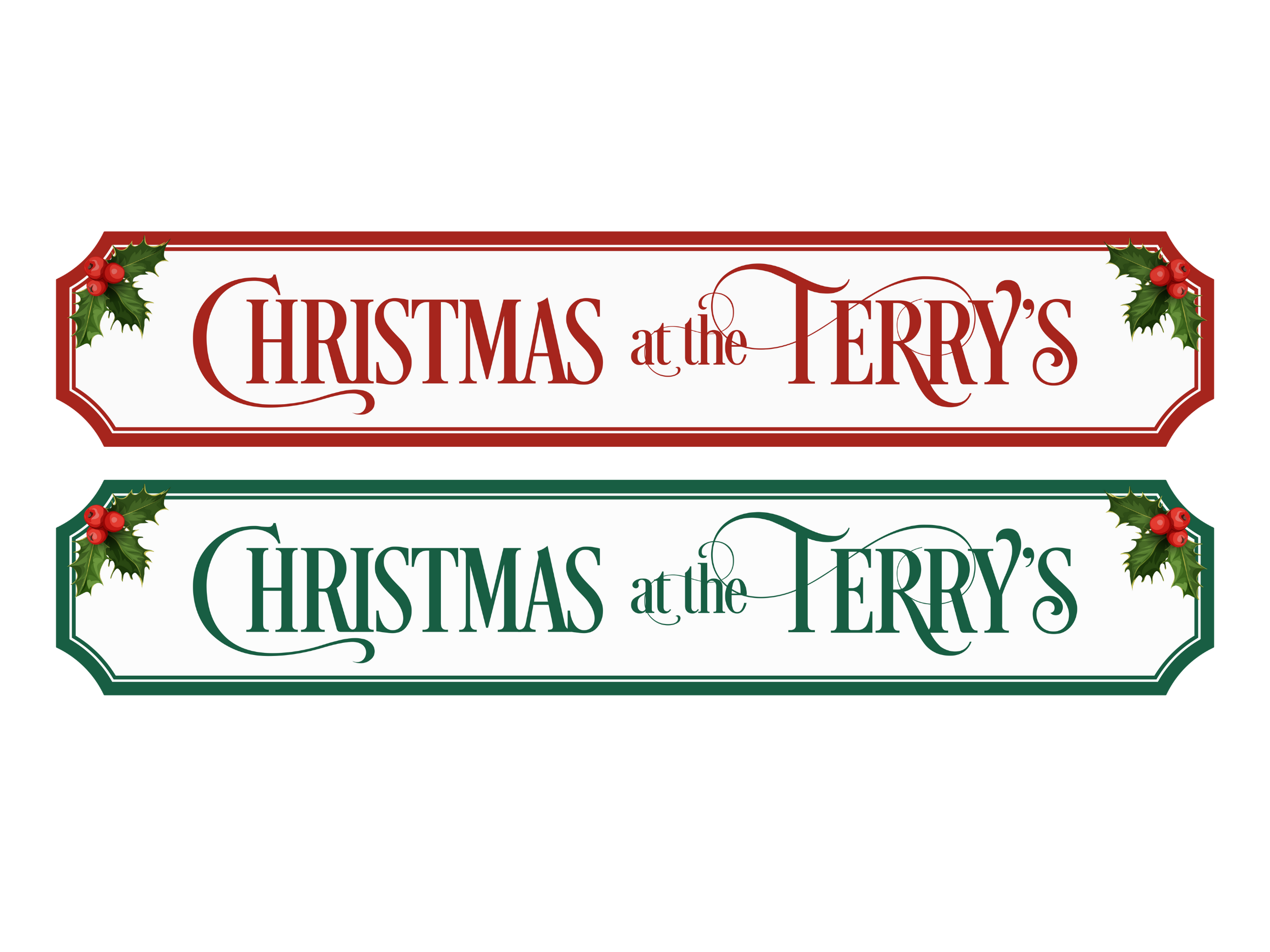 Personalised Family Name  | Wooden Christmas Sign (2 Colour Options)