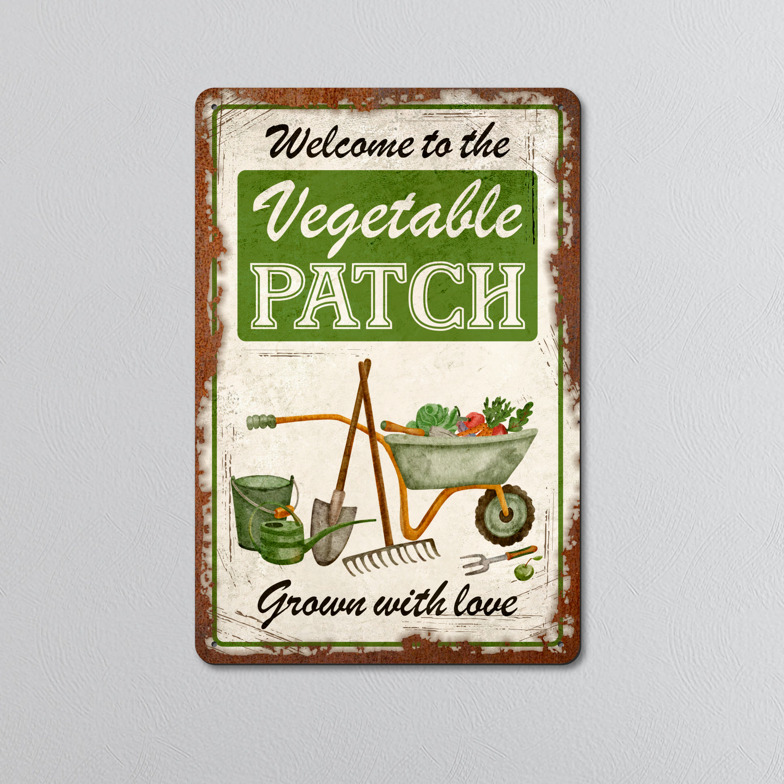 Vegetable Patch | Rustic Effect Metal Sign