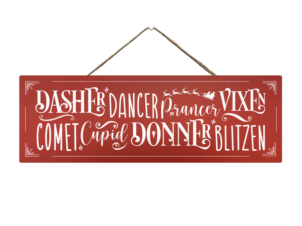 Santa's Reindeer | Hanging Christmas Sign