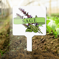 Plant marker with sage herb illustration and label