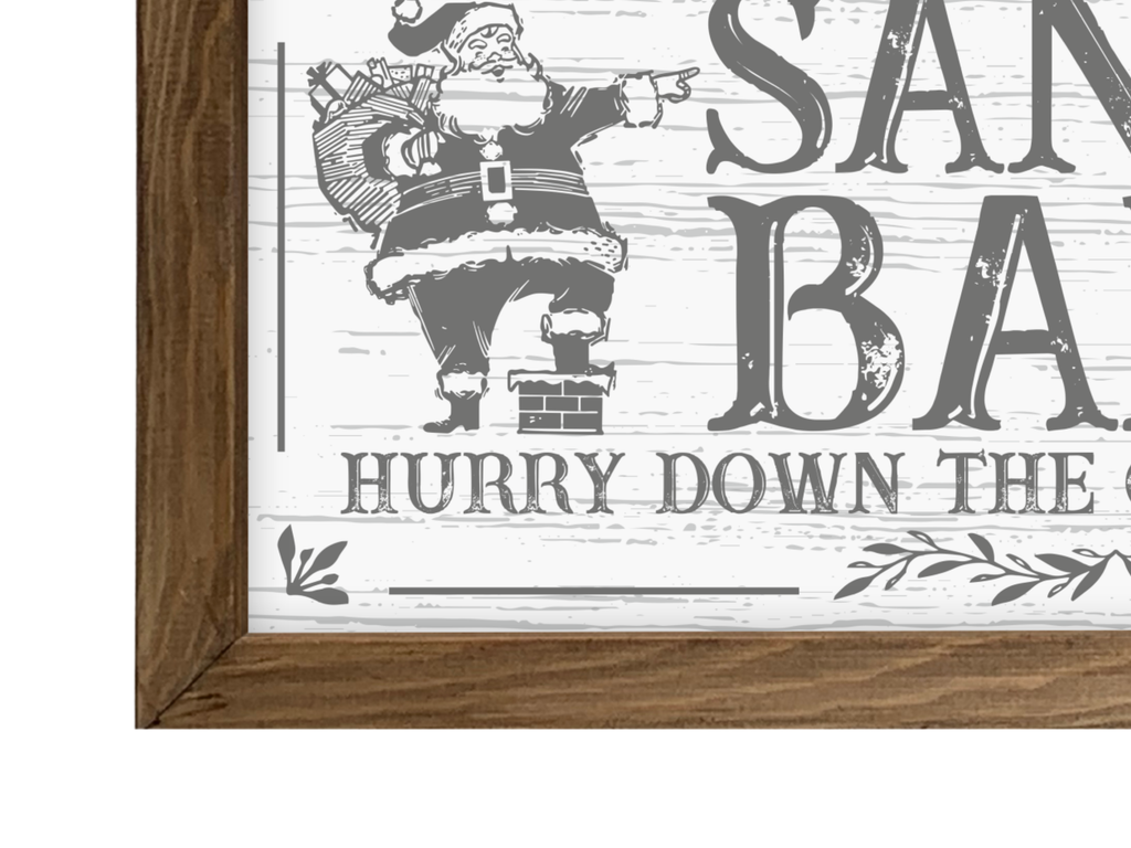 Santa Baby | Rustic Framed Christmas Sign