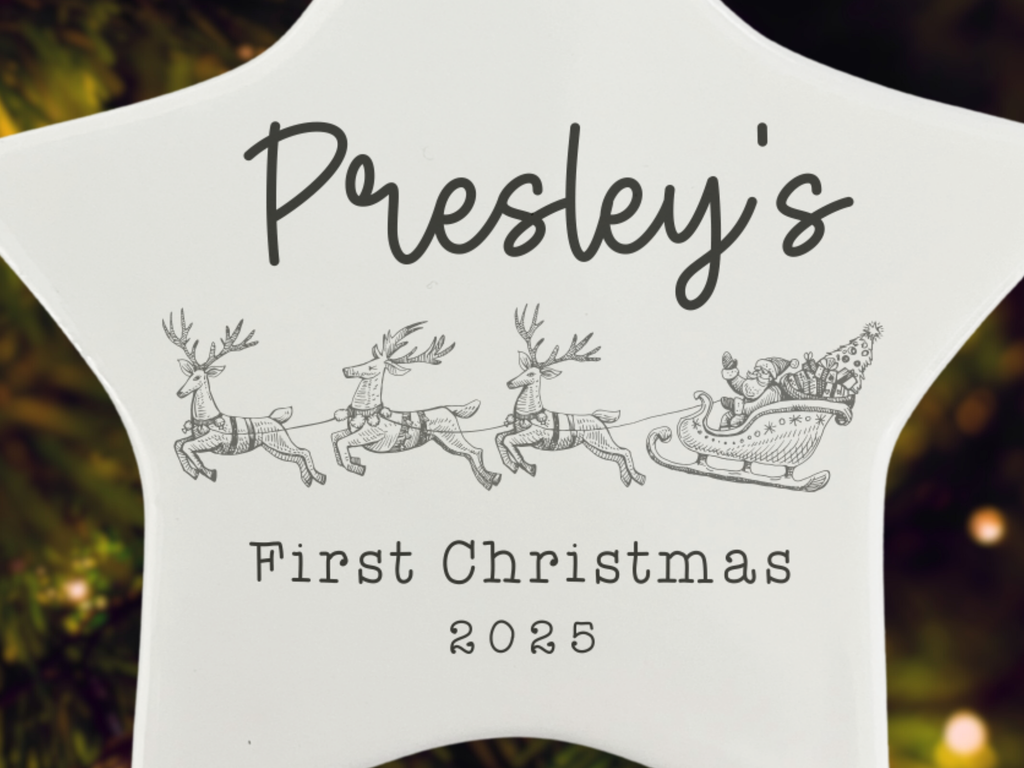 Personalised Baby's First Christmas (Santa) - Christmas Tree Ornament