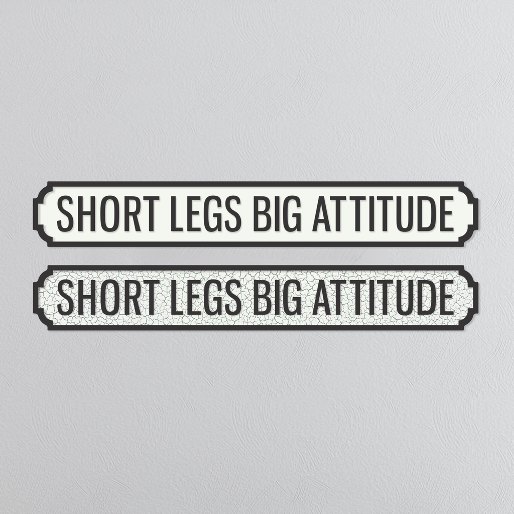 Shorts Legs Big Attitude - Vintage Street Sign