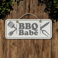 BBQ Babe - Wooden Outdoor Sign