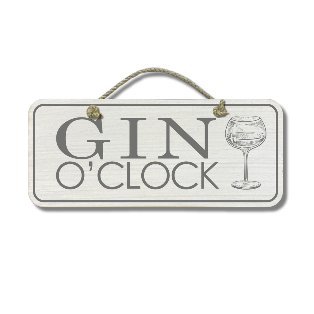 Gin O'Clock - Wooden Outdoor Sign