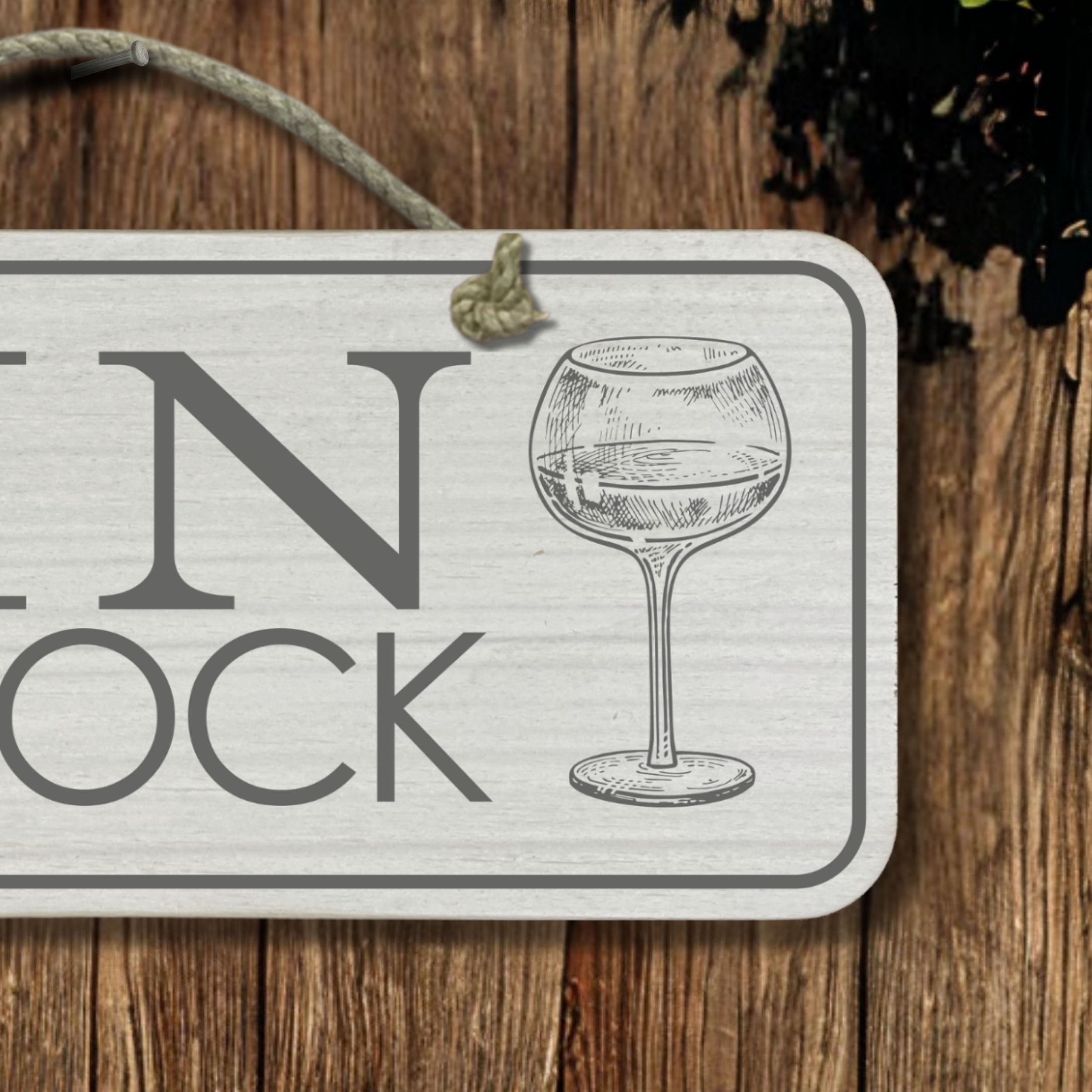 Gin O'Clock - Wooden Outdoor Sign
