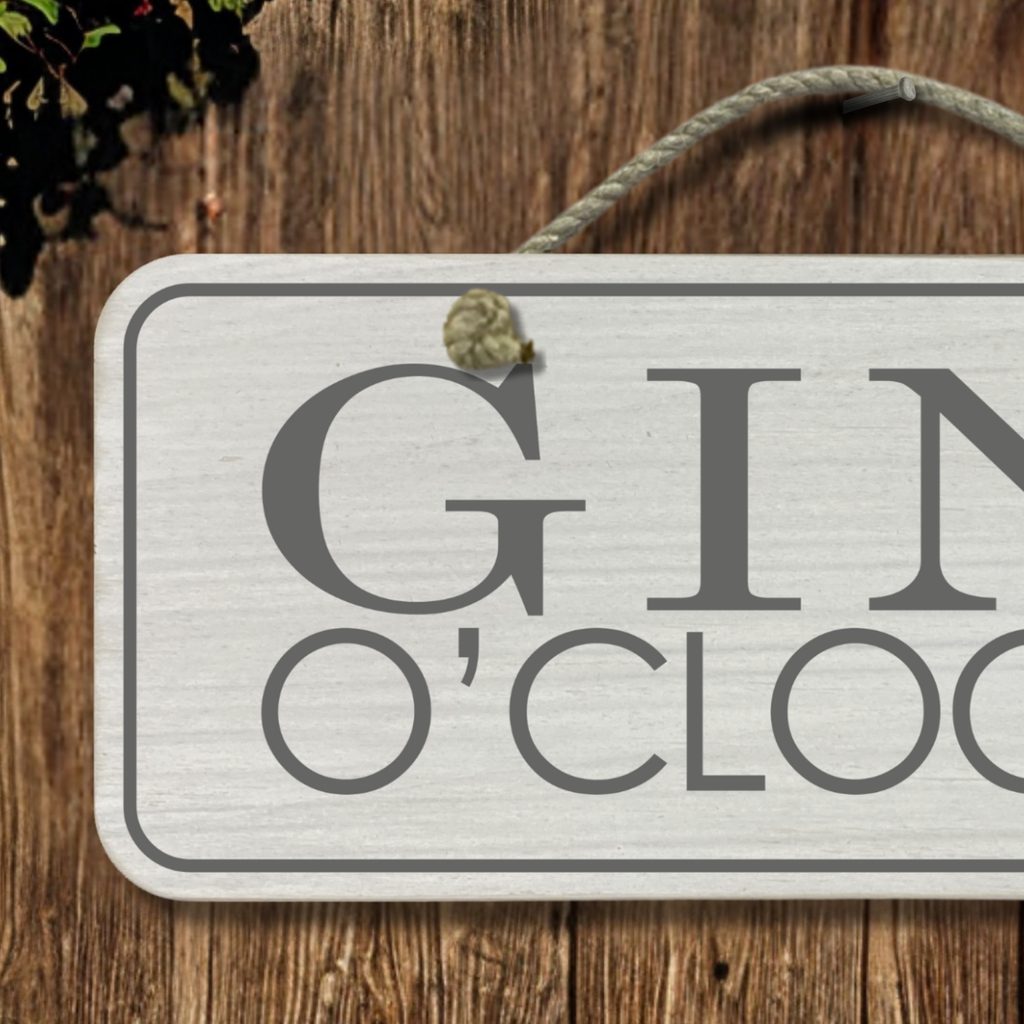 Gin O'Clock - Wooden Outdoor Sign