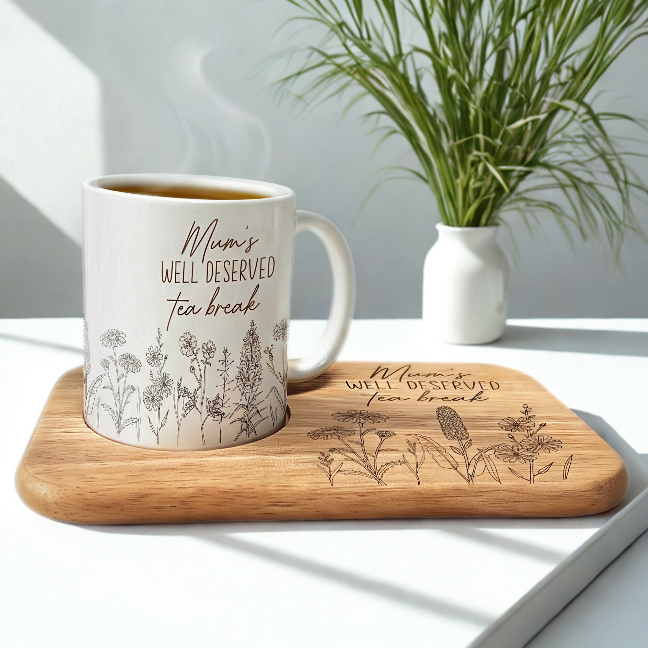 Mum's Well Deserved Coffee/Tea Break - Mug & Tray Gift Set