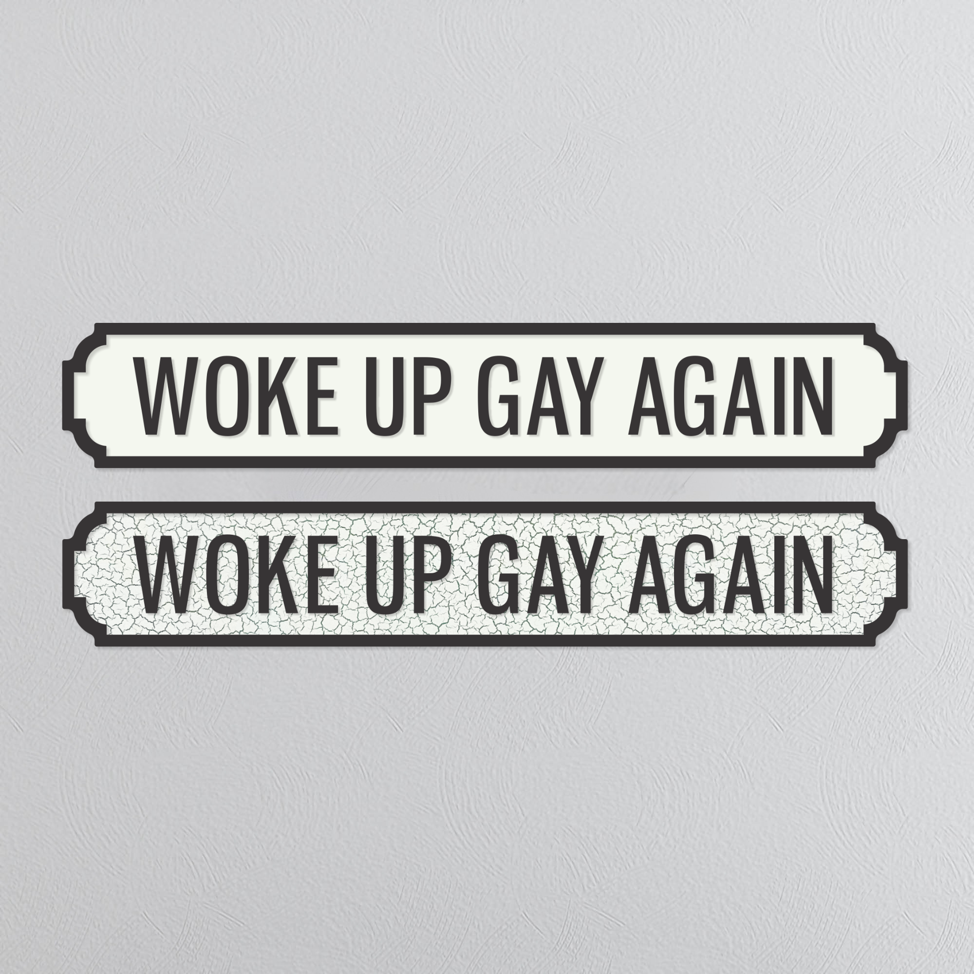 Woke Up Gay Again - Vintage Street Sign