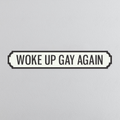 Woke Up Gay Again - Vintage Street Sign