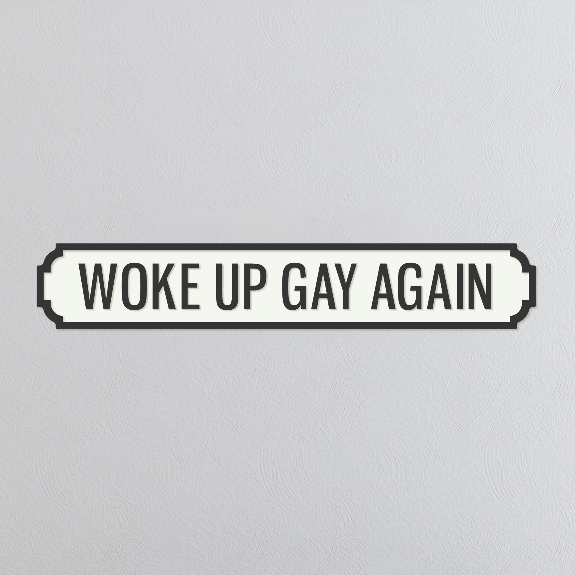 Woke Up Gay Again - Vintage Street Sign