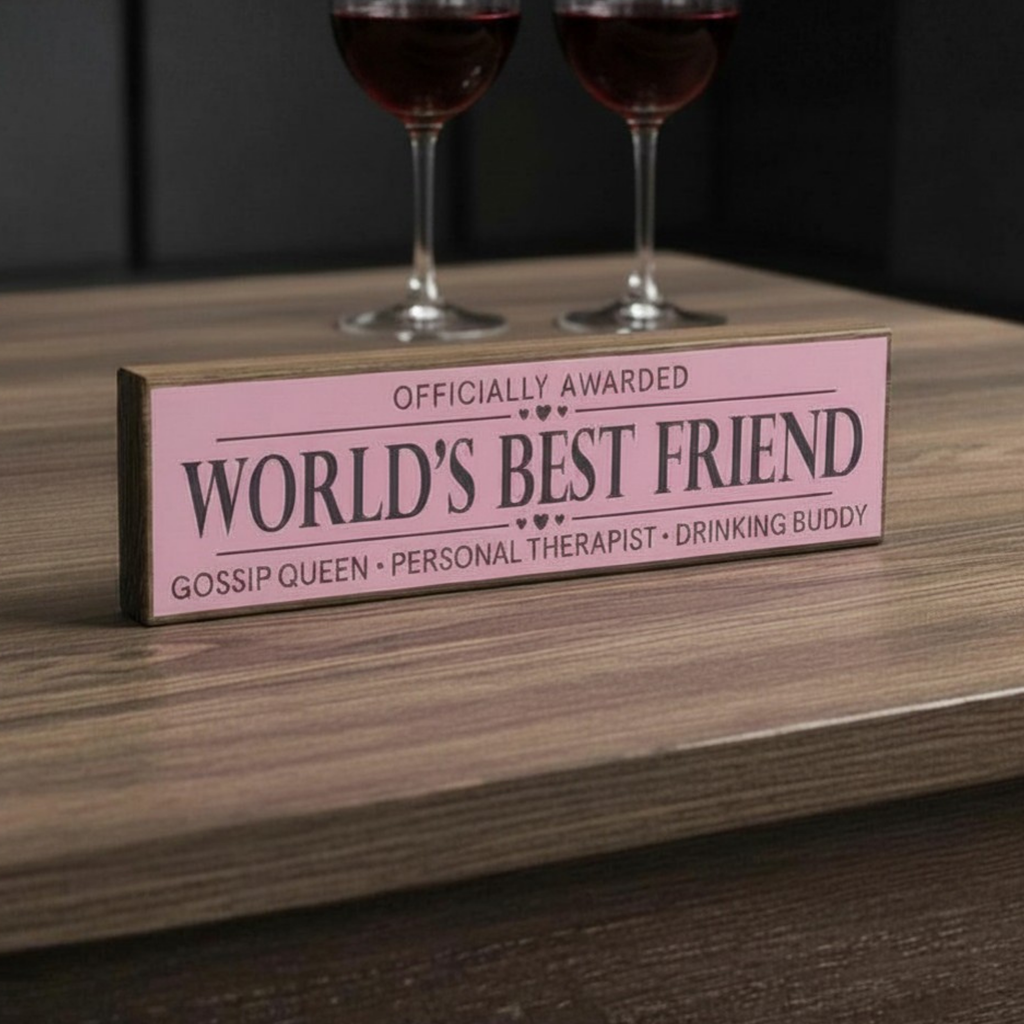 World's Best Friend | Rustic Block Shelf Sitter